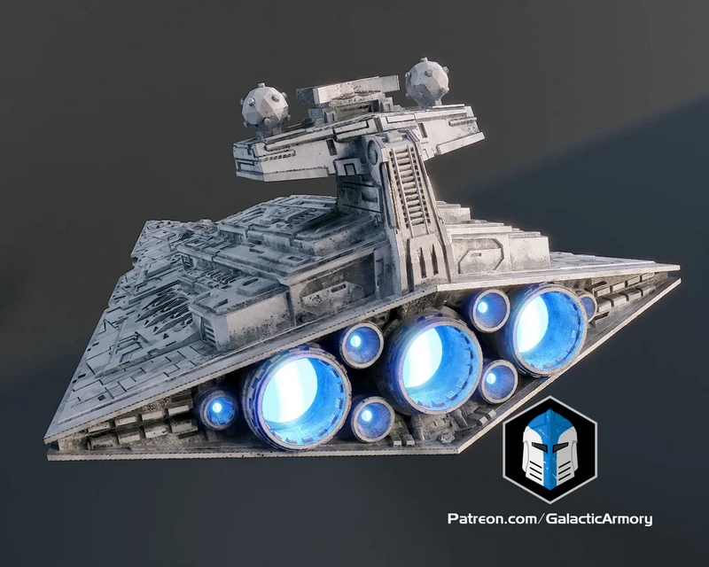银河武器库——茶光星战舰V2 3D打印模型|Galactic Armory – Tea Light Star Destroyer V2 – 3D Print Model