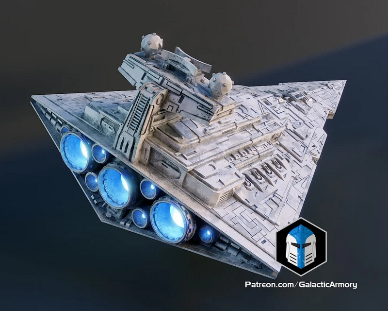 银河武器库——茶光星战舰V2 3D打印模型|Galactic Armory – Tea Light Star Destroyer V2 – 3D Print Model