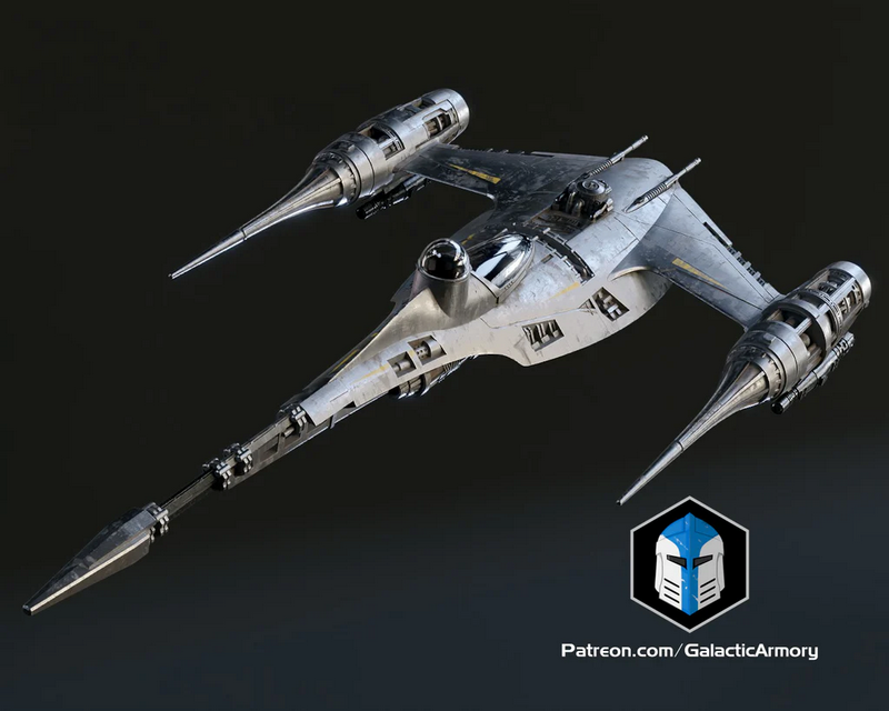 银河装备 — 曼多的N-1星战舰 — 3D打印模型|Galactic Armory – Mando’s N-1 Starfighter – 3D Print Model