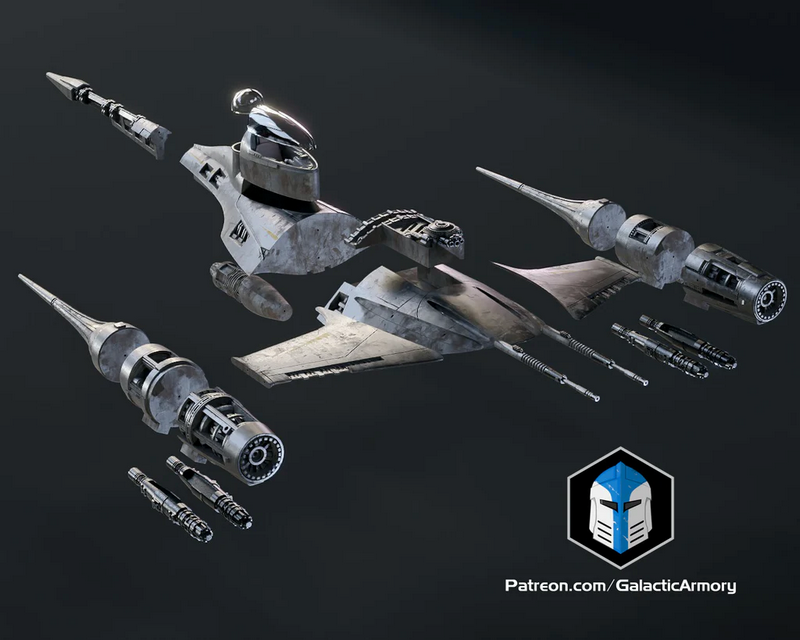 银河装备 — 曼多的N-1星战舰 — 3D打印模型|Galactic Armory – Mando’s N-1 Starfighter – 3D Print Model