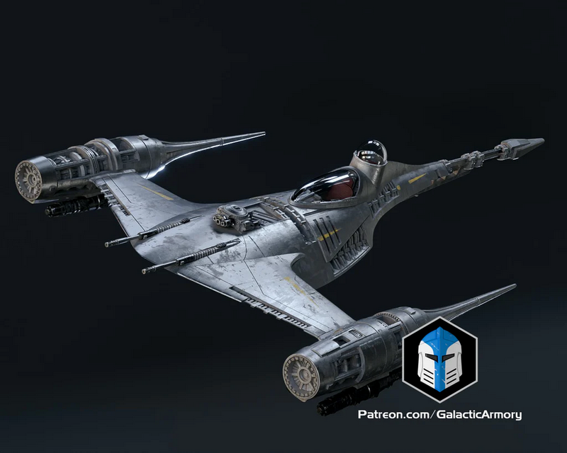 银河装备 — 曼多的N-1星战舰 — 3D打印模型|Galactic Armory – Mando’s N-1 Starfighter – 3D Print Model