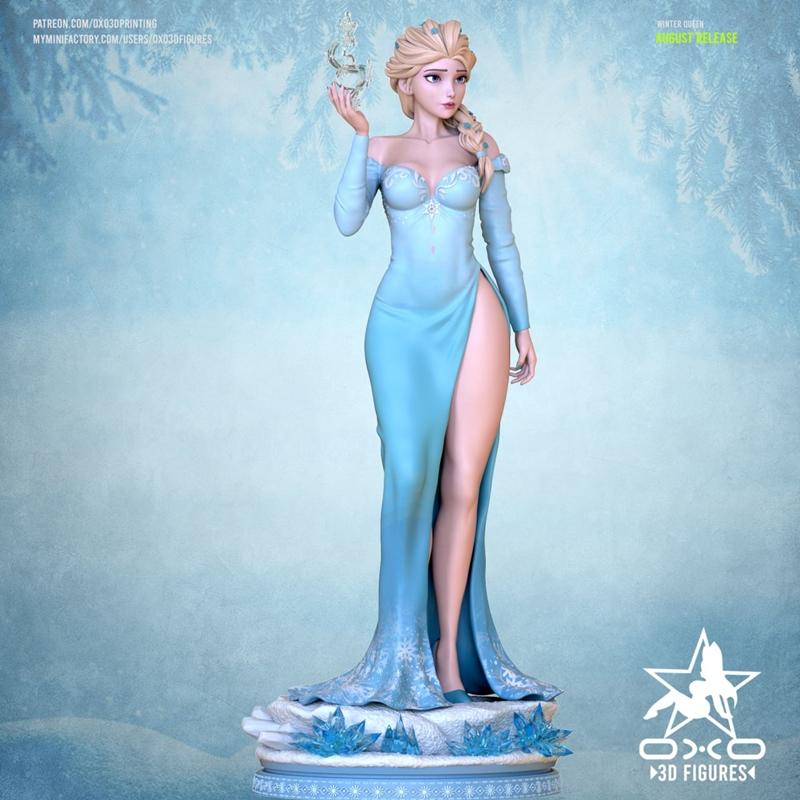 冰雪奇缘 Elsa 3D打印模型|OXO3D – Elsa – Frozen – 3D Print Model STL