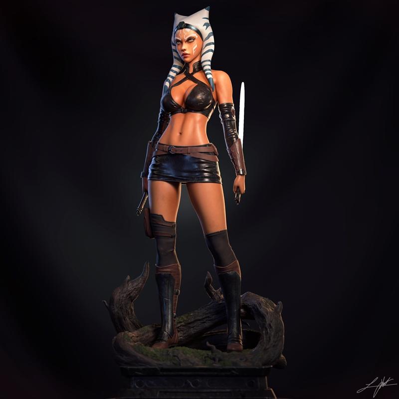Abe3D - 阿索卡·塔诺 - 3D打印模型|Abe3D – Ahsoka Tano – 3D Print Model STL