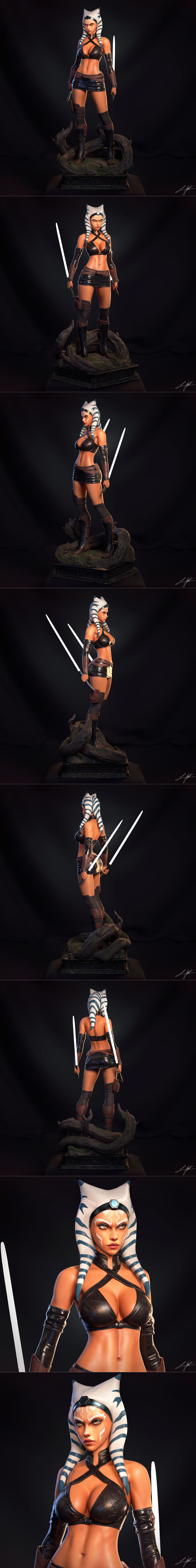 Abe3D - 阿索卡·塔诺 - 3D打印模型|Abe3D – Ahsoka Tano – 3D Print Model STL