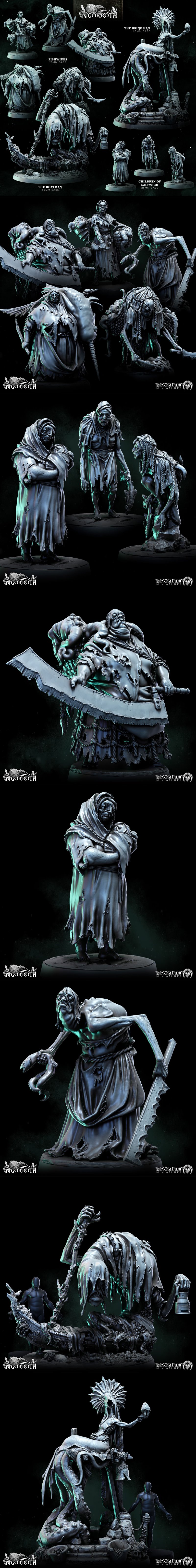 NGorroth异形收藏——3D打印模型集|Bestiarum Miniatures – The NGorroth Part 3 – Collection – Eldritch Horrors – 3D Print Model STL