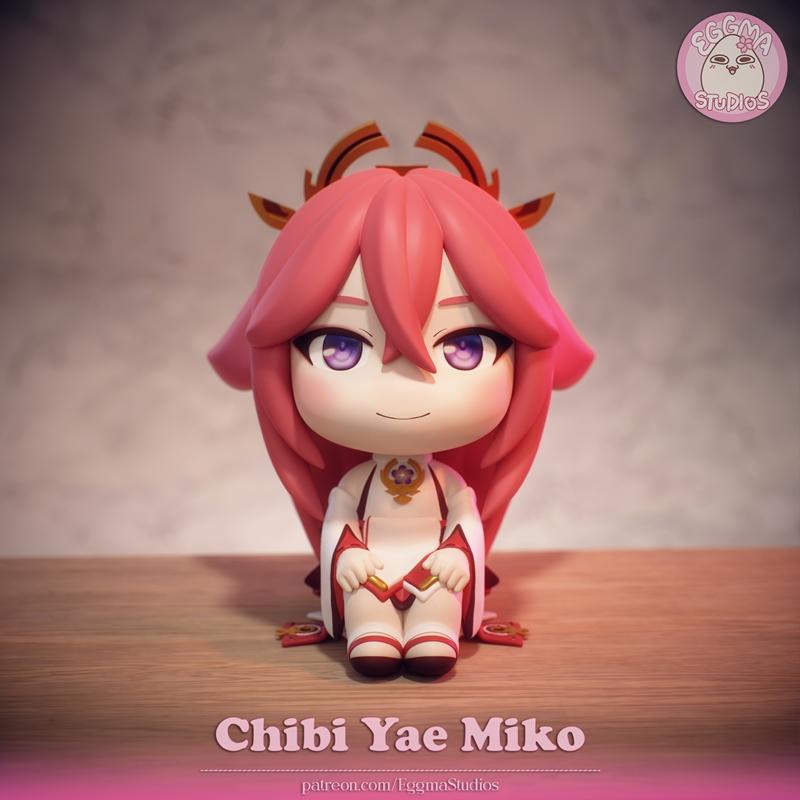 EggmaStudios – Yae Miko Chibi – Genshin Impact – 3D Print Model STL