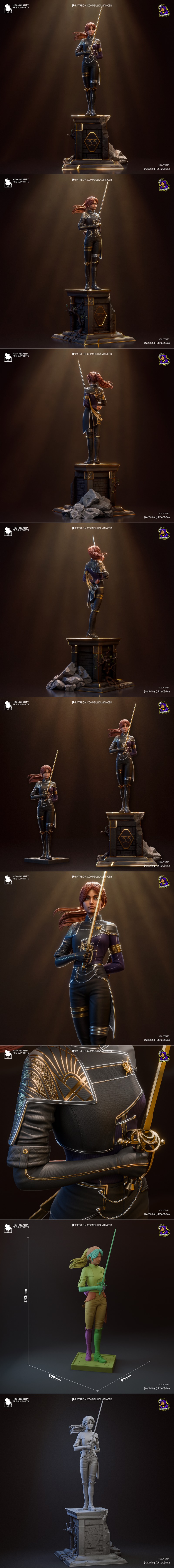 Bulkamancer创作的《Clair Obscur》角色Maelle 3D打印模型|Bulkamancer Sculpts – Maelle – Clair Obscur – Expedition 33 – 3D Print Model STL