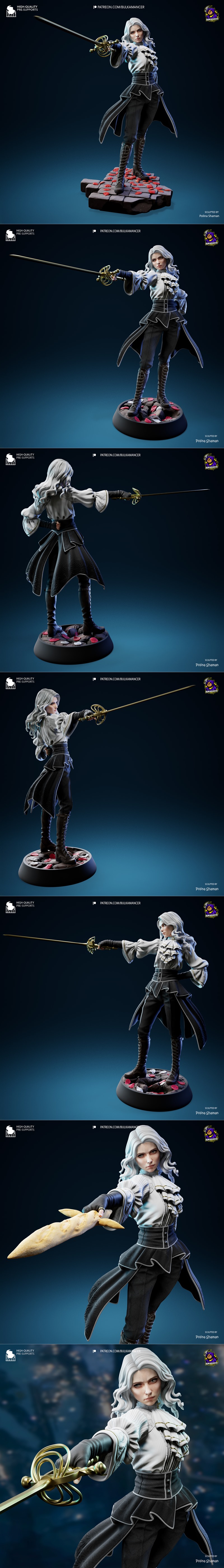Bulkamancer创作的《Clair Obscur》角色Maelle 3D打印模型|Bulkamancer Sculpts – Real Maelle – Clair Obscur – Expedition 33 – 3D Print Model STL