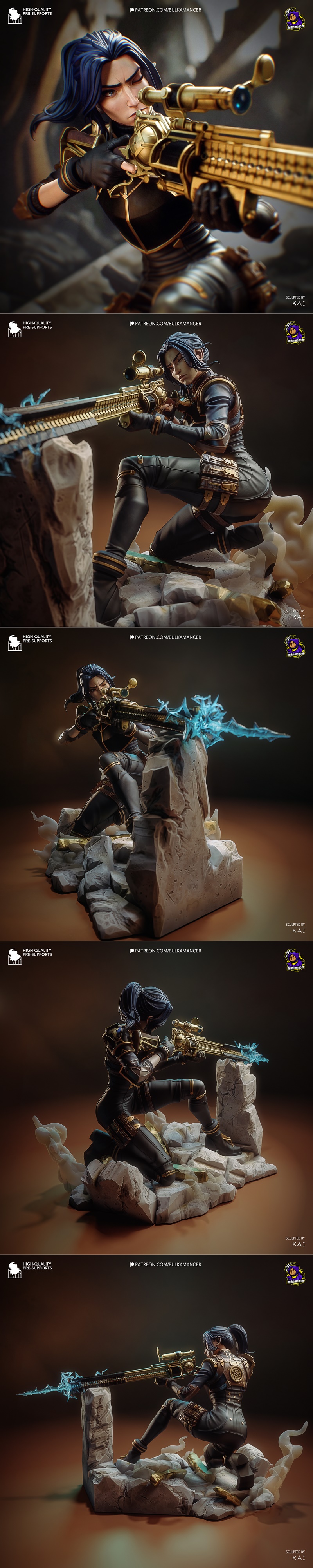 Bulkamancer雕塑 - 凯特琳 - 仲裁者 - 3D打印模型|Bulkamancer Sculpts – Caitlyn – Arcane – 3D Print Model STL