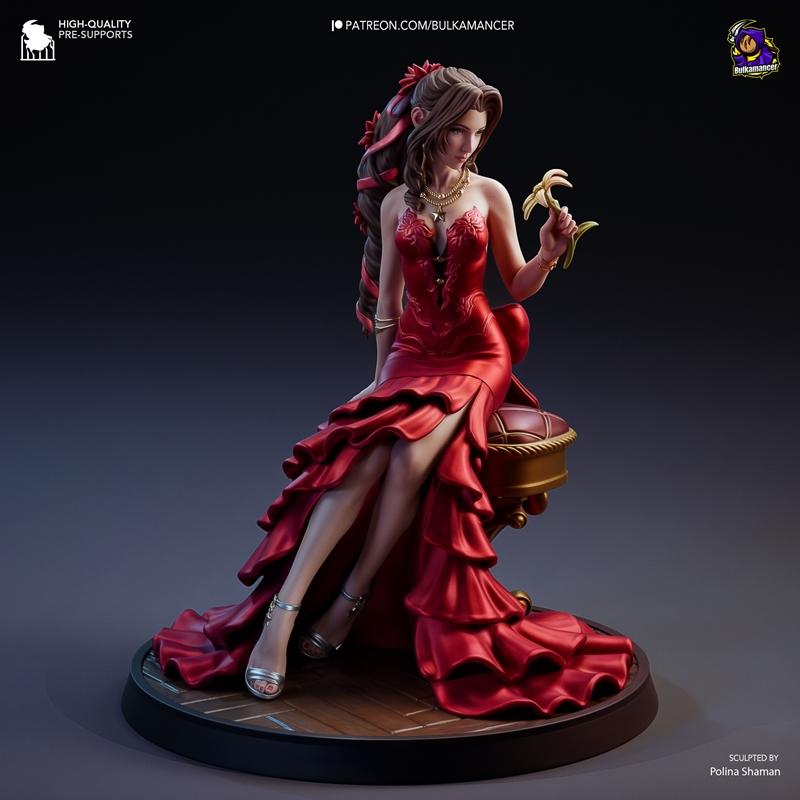 最终幻想7重制版 - 艾莉丝·冈布罗夫 - 3D打印模型|Bulkamancer Sculpts – Aerith Gainsborough – Final Fantasy VII Remake – 3D Print Model STL