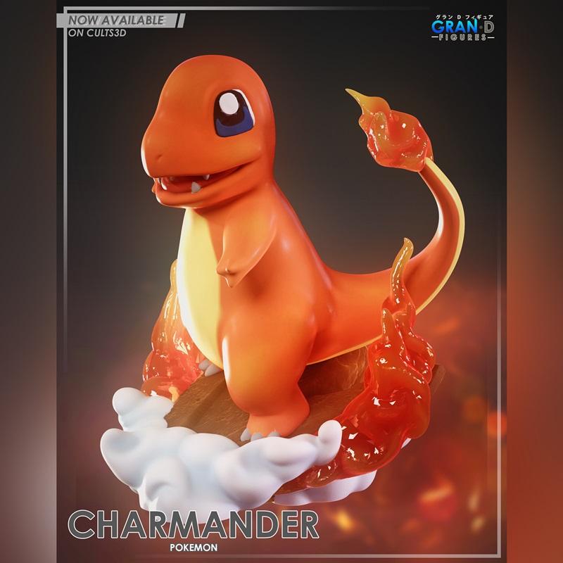 宝可梦查姆戴尔3D打印模型|Gran D. Figures – Charmander – Pokemon – 3D Print Model STL