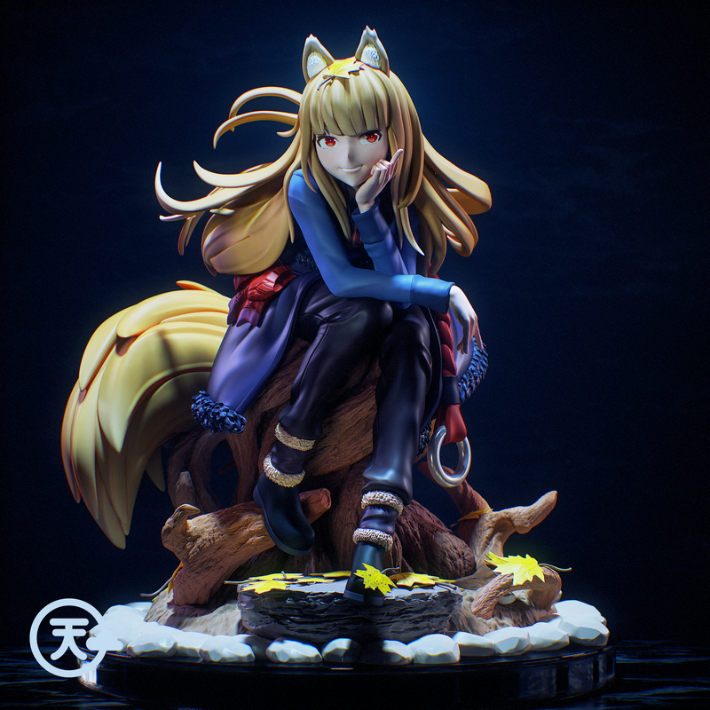 Spice and Wolf 3D打印模型：Holo的智慧狼形象|Tenshi Figures – Holo the Wise Wolf – Spice and Wolf – 3D Print Model
