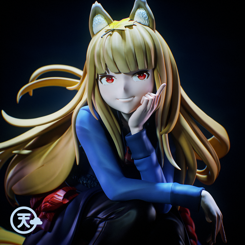 Spice and Wolf 3D打印模型：Holo的智慧狼形象|Tenshi Figures – Holo the Wise Wolf – Spice and Wolf – 3D Print Model
