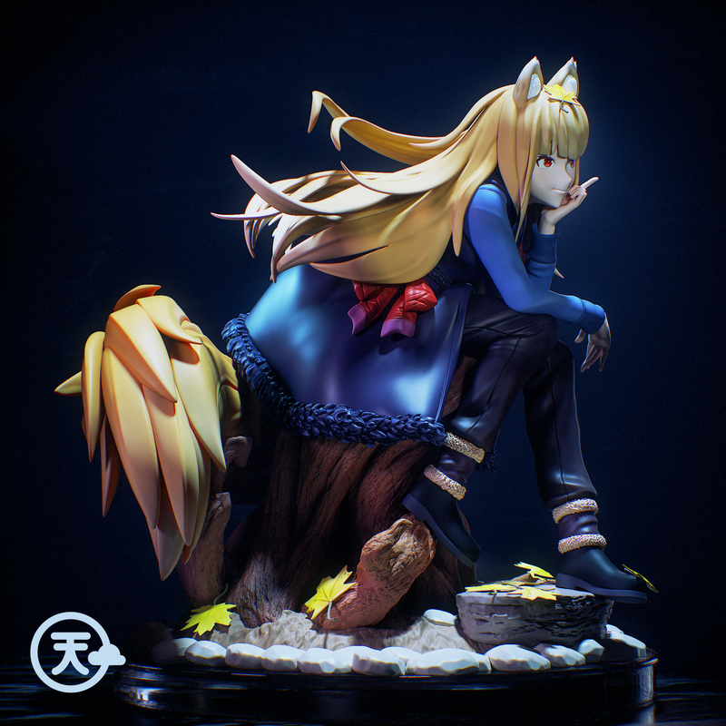 Spice and Wolf 3D打印模型：Holo的智慧狼形象|Tenshi Figures – Holo the Wise Wolf – Spice and Wolf – 3D Print Model