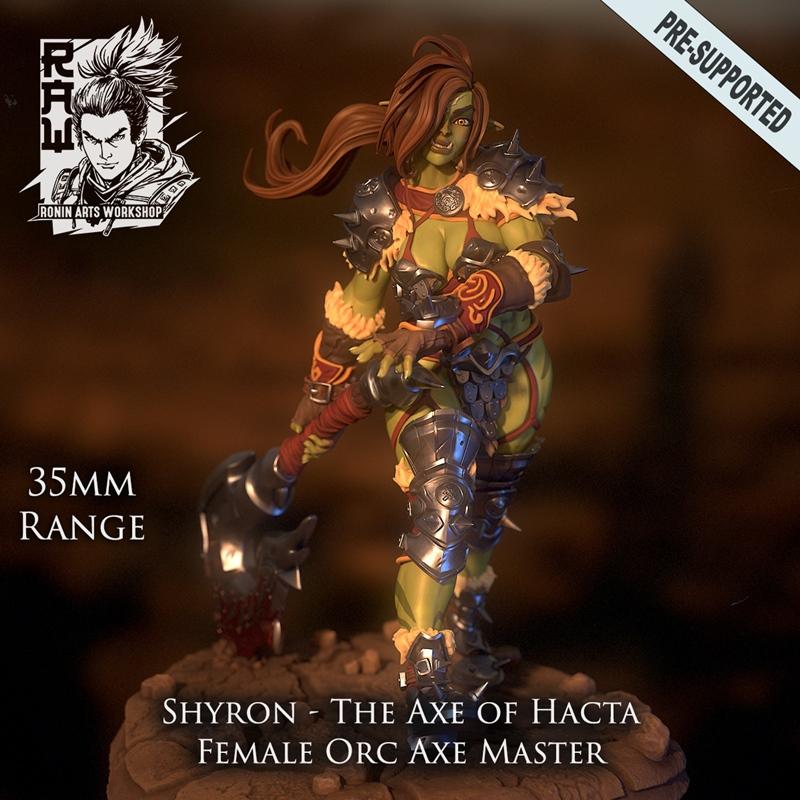 Shyron 女兽人斧王 3D打印模型|Shyron – Female Orc Axe Master – 3D Print Model STL