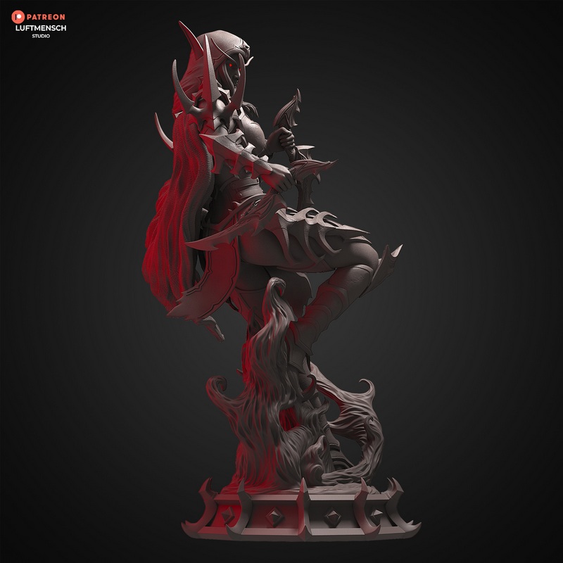 卢特曼斯工作室 - 暗影之境 - 萨尔瓦纳斯 3D打印模型|LuftMensch Studio – Sylvanas Shadowlands – 3D Print Model