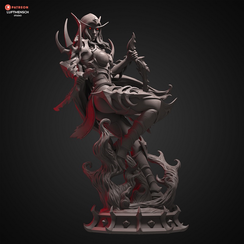卢特曼斯工作室 - 暗影之境 - 萨尔瓦纳斯 3D打印模型|LuftMensch Studio – Sylvanas Shadowlands – 3D Print Model