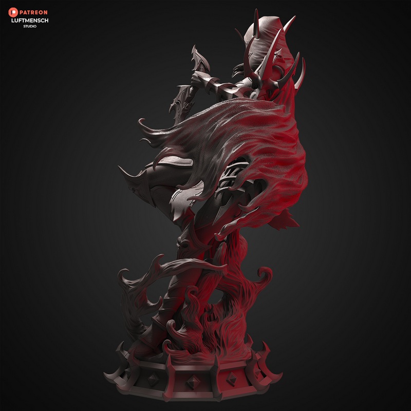 卢特曼斯工作室 - 暗影之境 - 萨尔瓦纳斯 3D打印模型|LuftMensch Studio – Sylvanas Shadowlands – 3D Print Model