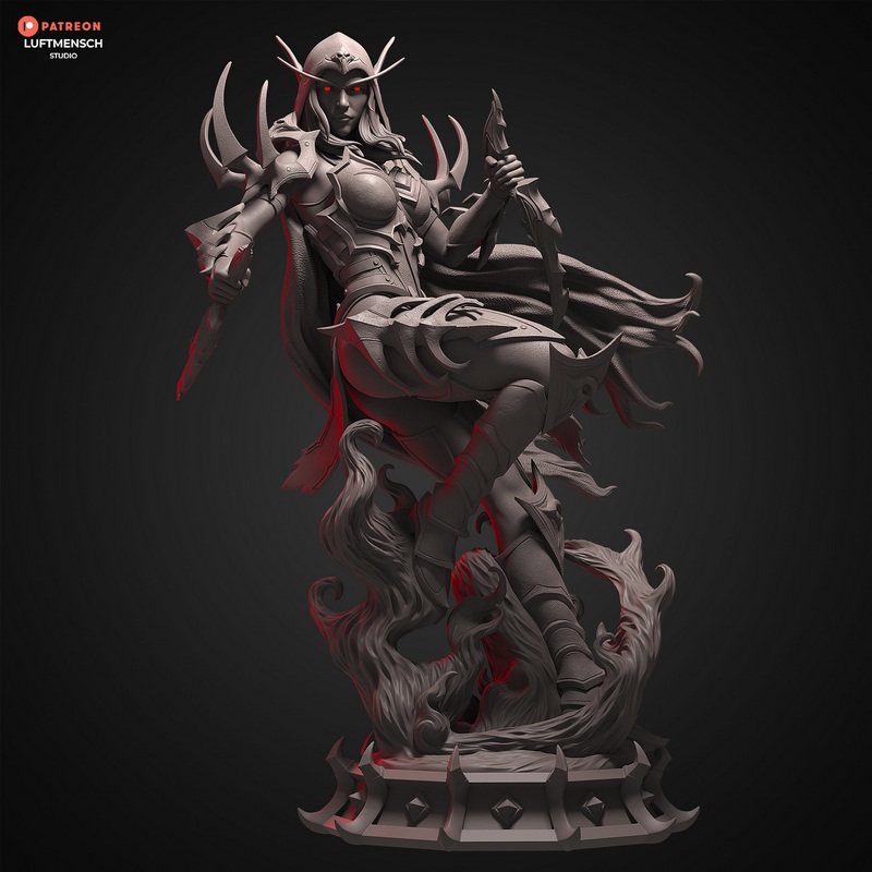 卢特曼斯工作室 - 暗影之境 - 萨尔瓦纳斯 3D打印模型|LuftMensch Studio – Sylvanas Shadowlands – 3D Print Model