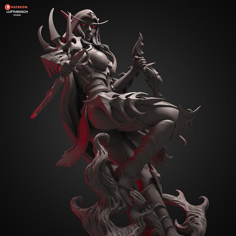 卢特曼斯工作室 - 暗影之境 - 萨尔瓦纳斯 3D打印模型|LuftMensch Studio – Sylvanas Shadowlands – 3D Print Model