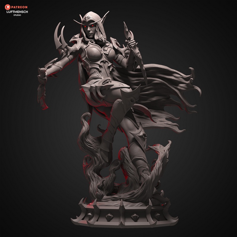卢特曼斯工作室 - 暗影之境 - 萨尔瓦纳斯 3D打印模型|LuftMensch Studio – Sylvanas Shadowlands – 3D Print Model