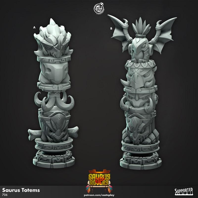 Saurus Totems 3D打印模型|Cast n Play – Saurus Totems – 3D Print Model STL