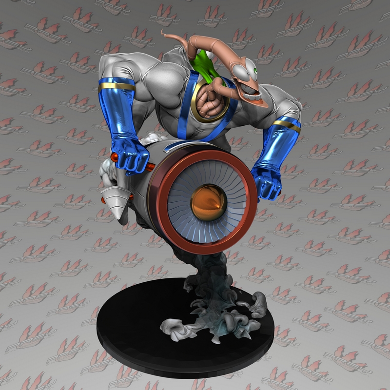 地球虫吉姆 3D打印模型|Prey Collection Studio – Earthworm Jim – 3D Print Model