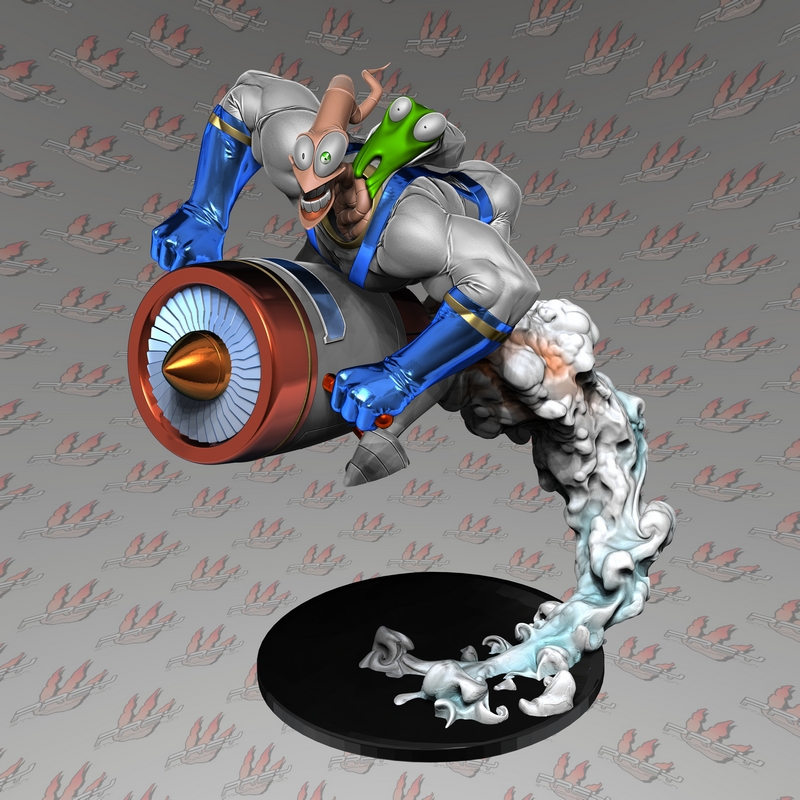 地球虫吉姆 3D打印模型|Prey Collection Studio – Earthworm Jim – 3D Print Model