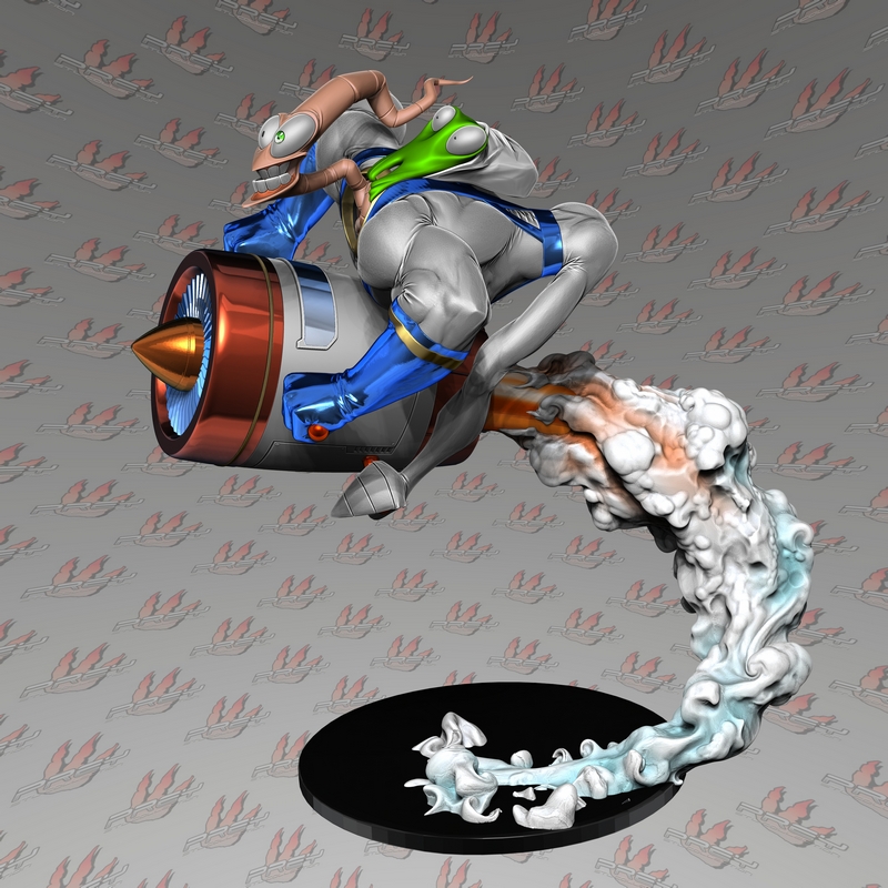 地球虫吉姆 3D打印模型|Prey Collection Studio – Earthworm Jim – 3D Print Model