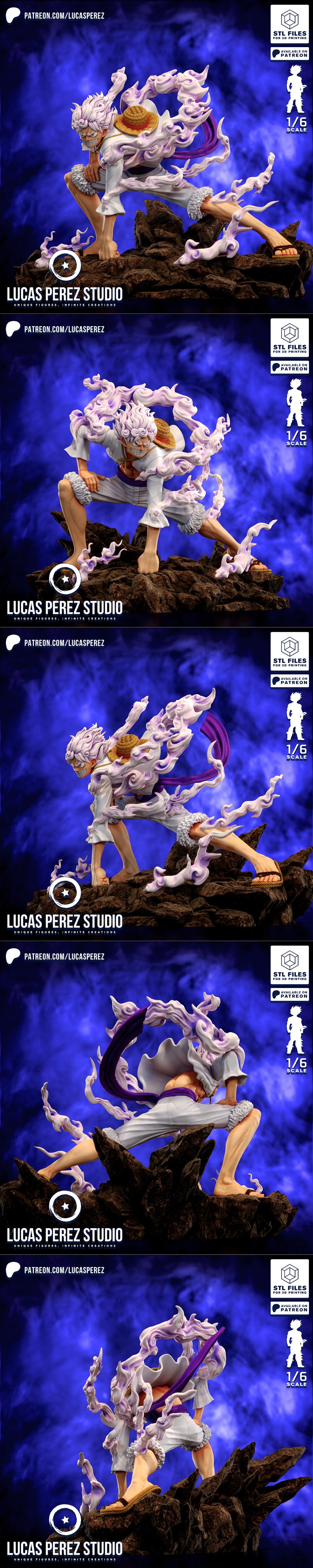 路飞 使用 Gear 5 模型 3D打印作品|Lucas Perez – Luffy – Gear 5 – 3D Print Model STL