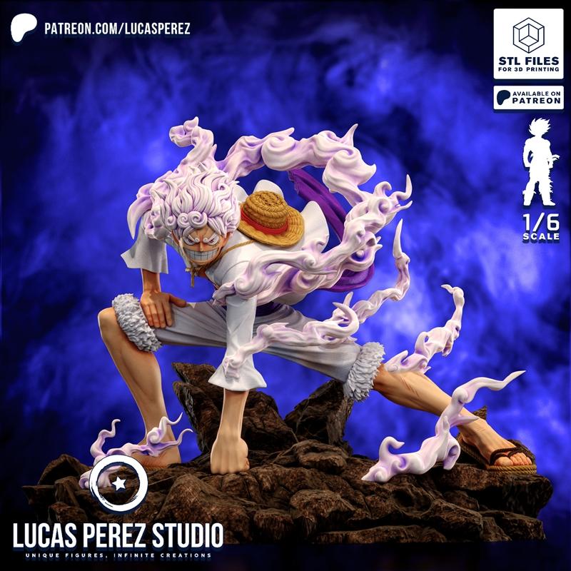 路飞 使用 Gear 5 模型 3D打印作品|Lucas Perez – Luffy – Gear 5 – 3D Print Model STL