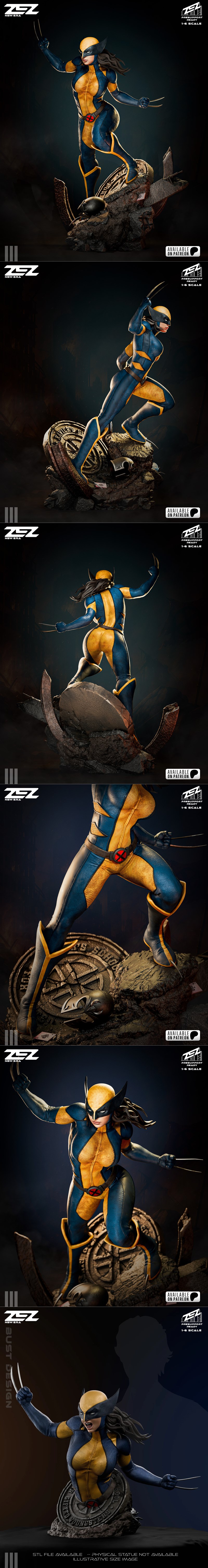 ZEZ工作室 X-23 3D打印雕塑模型|ZEZ Studios – X-23 Sculpture and Bust – 3D Print Model STL
