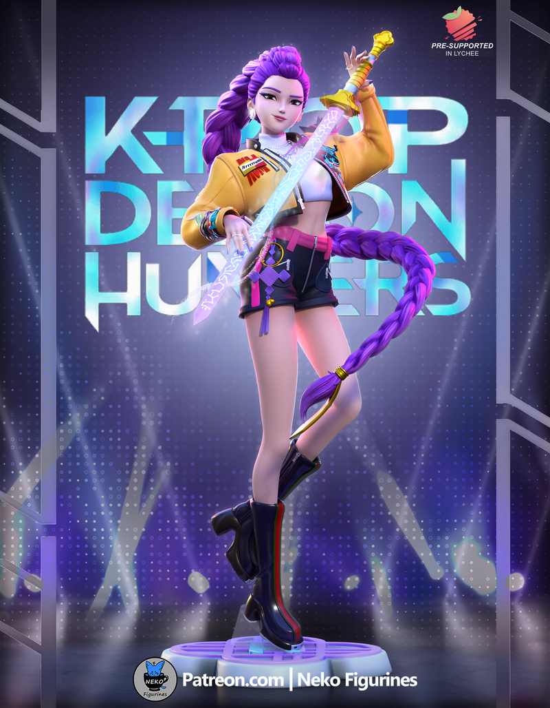 3D打印模型：Rumi角色造型——Kpop恶魔猎人系列|Neko Figurines – Rumi – Kpop Demon Hunters – 3D Print Model