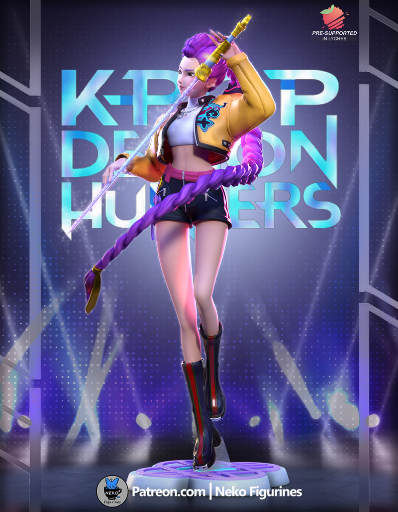 3D打印模型：Rumi角色造型——Kpop恶魔猎人系列|Neko Figurines – Rumi – Kpop Demon Hunters – 3D Print Model