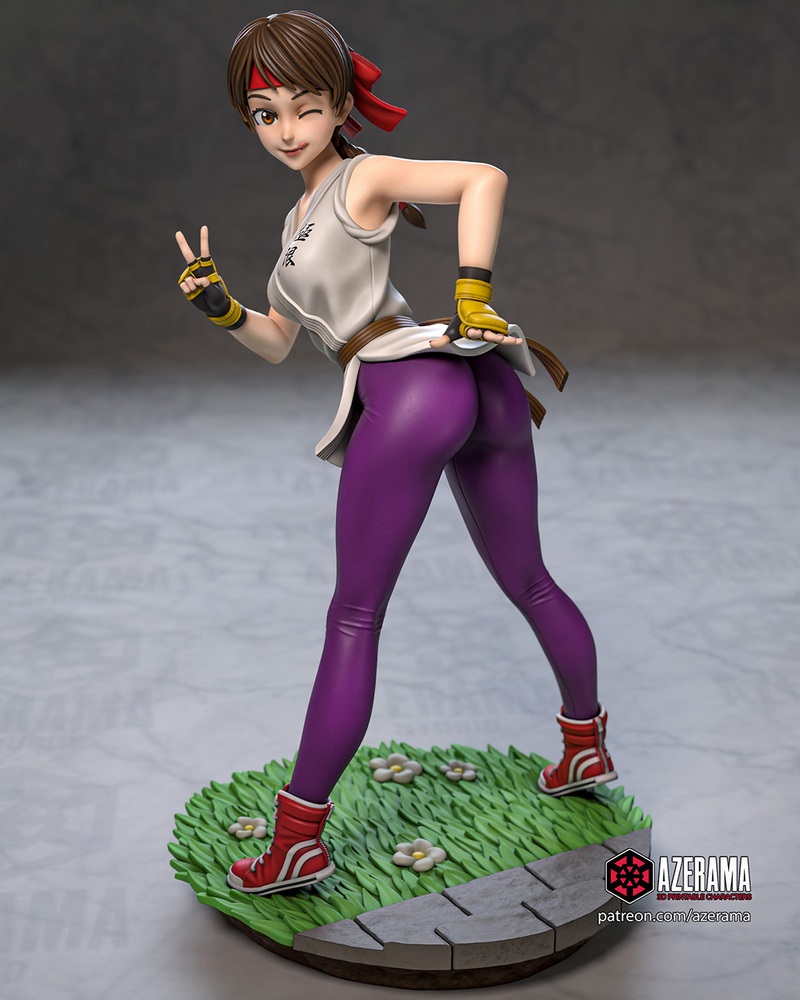 Azerama《国王的战斗》尤里 3D打印模型|Azerama – King of Fighters – Yuri – 3D Print Model