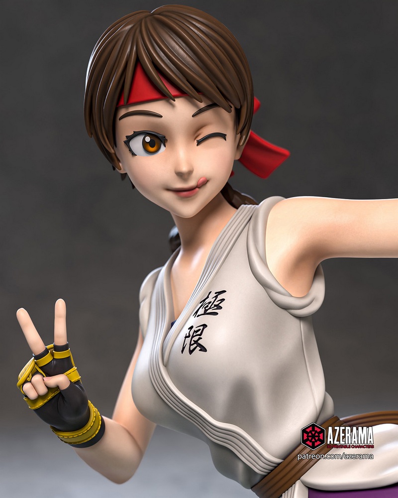 Azerama《国王的战斗》尤里 3D打印模型|Azerama – King of Fighters – Yuri – 3D Print Model