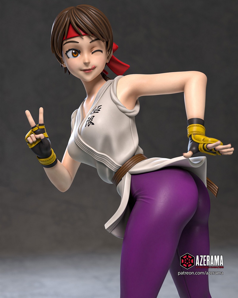 Azerama《国王的战斗》尤里 3D打印模型|Azerama – King of Fighters – Yuri – 3D Print Model