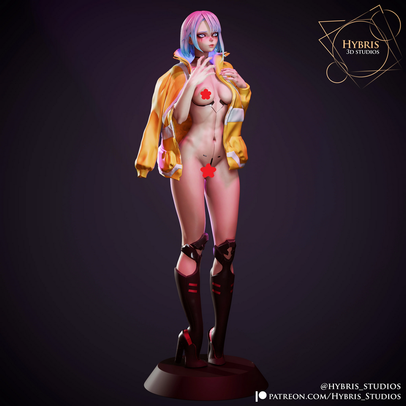 Hybris Studios出品：赛博朋克边缘跑者Lucy人形模型3D打印版|Hybris Studios – Lucy Pin-Up – Cyberunk Edgerunners – 3D Print Model