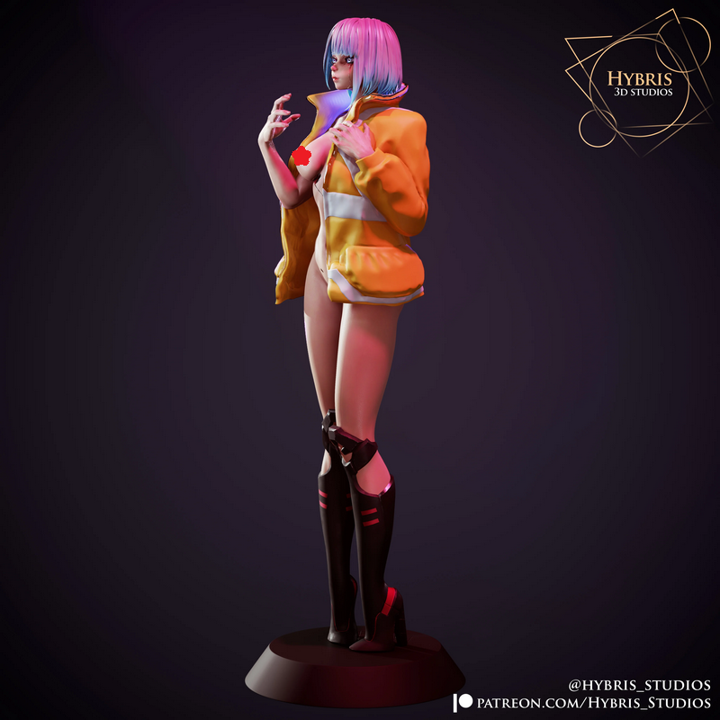 Hybris Studios出品：赛博朋克边缘跑者Lucy人形模型3D打印版|Hybris Studios – Lucy Pin-Up – Cyberunk Edgerunners – 3D Print Model