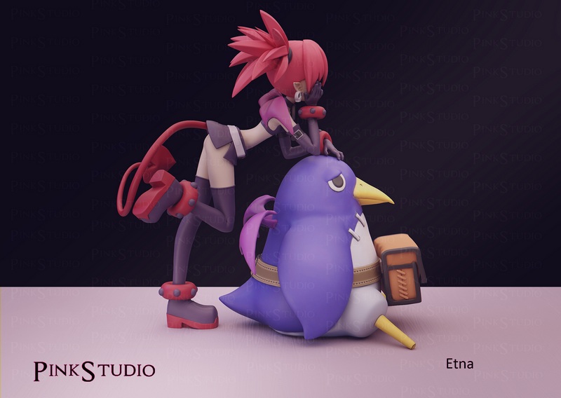 Pink Studio旗下作品《Disgaea》中的角色Etna 3D打印模型|Pink Studio – Etna – Disgaea – 3D Print Model
