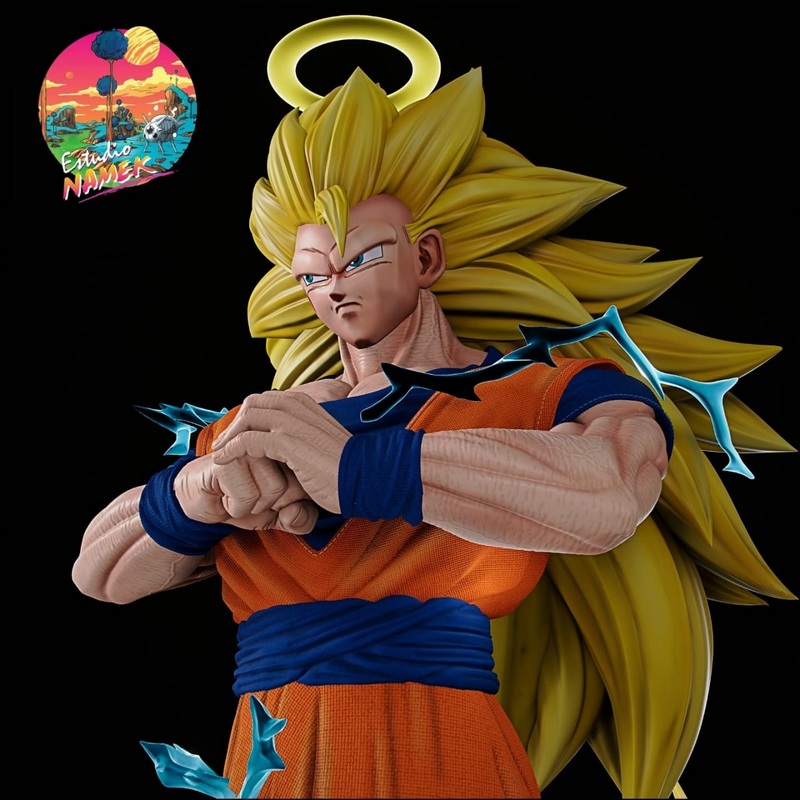 名古屋工作室 - 起源之神孙悟空SSJ2与SSJ3 - 3D打印模型|Estudio Namek – Son Goku Ssj2 and Ssj3 – 3D Print Model