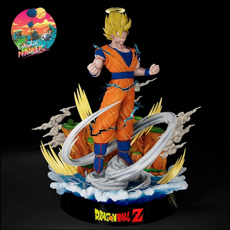 名古屋工作室 - 起源之神孙悟空SSJ2与SSJ3 - 3D打印模型|Estudio Namek – Son Goku Ssj2 and Ssj3 – 3D Print Model