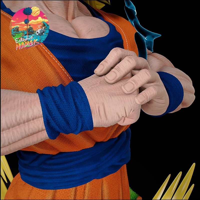 名古屋工作室 - 起源之神孙悟空SSJ2与SSJ3 - 3D打印模型|Estudio Namek – Son Goku Ssj2 and Ssj3 – 3D Print Model