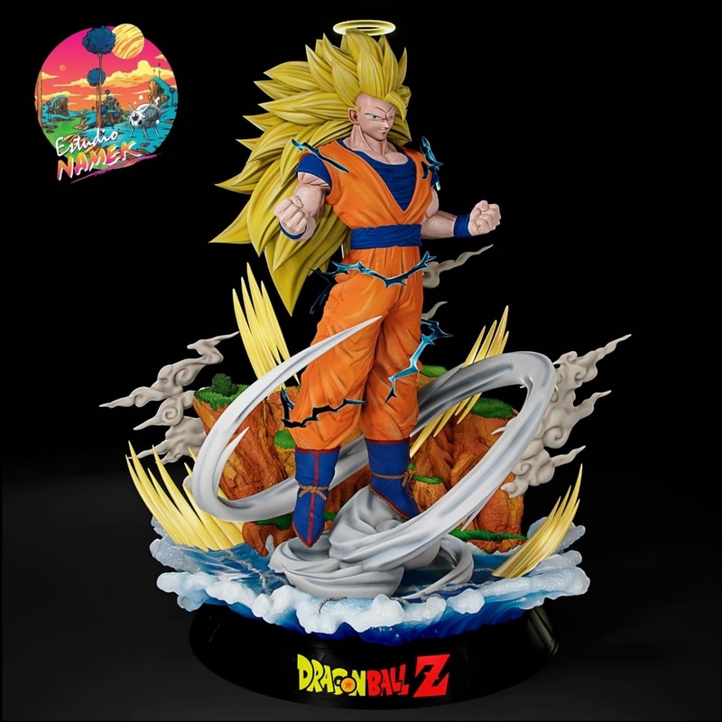 名古屋工作室 - 起源之神孙悟空SSJ2与SSJ3 - 3D打印模型|Estudio Namek – Son Goku Ssj2 and Ssj3 – 3D Print Model