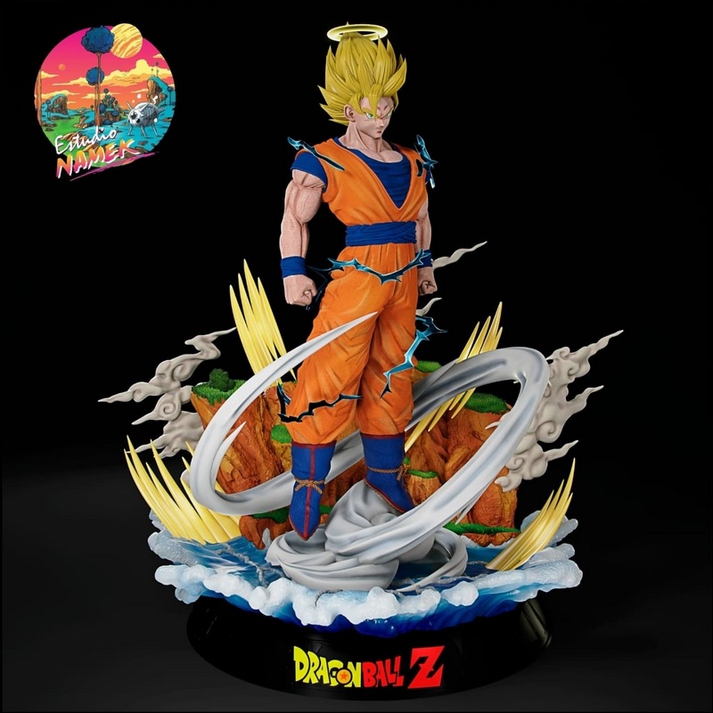 名古屋工作室 - 起源之神孙悟空SSJ2与SSJ3 - 3D打印模型|Estudio Namek – Son Goku Ssj2 and Ssj3 – 3D Print Model