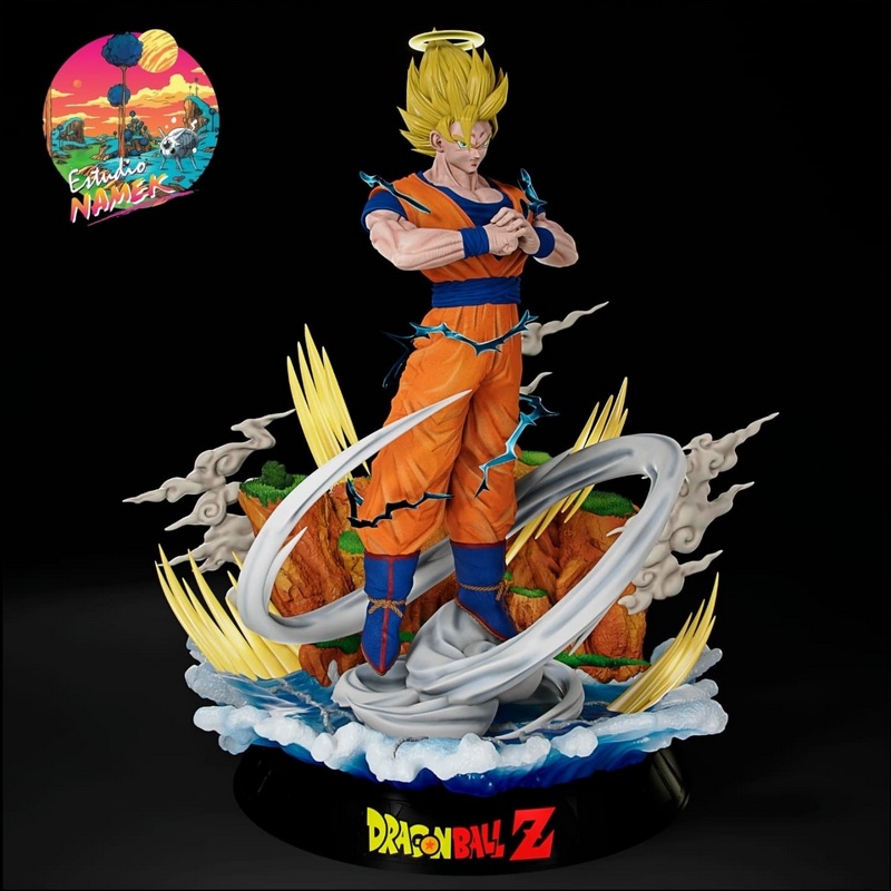 名古屋工作室 - 起源之神孙悟空SSJ2与SSJ3 - 3D打印模型|Estudio Namek – Son Goku Ssj2 and Ssj3 – 3D Print Model