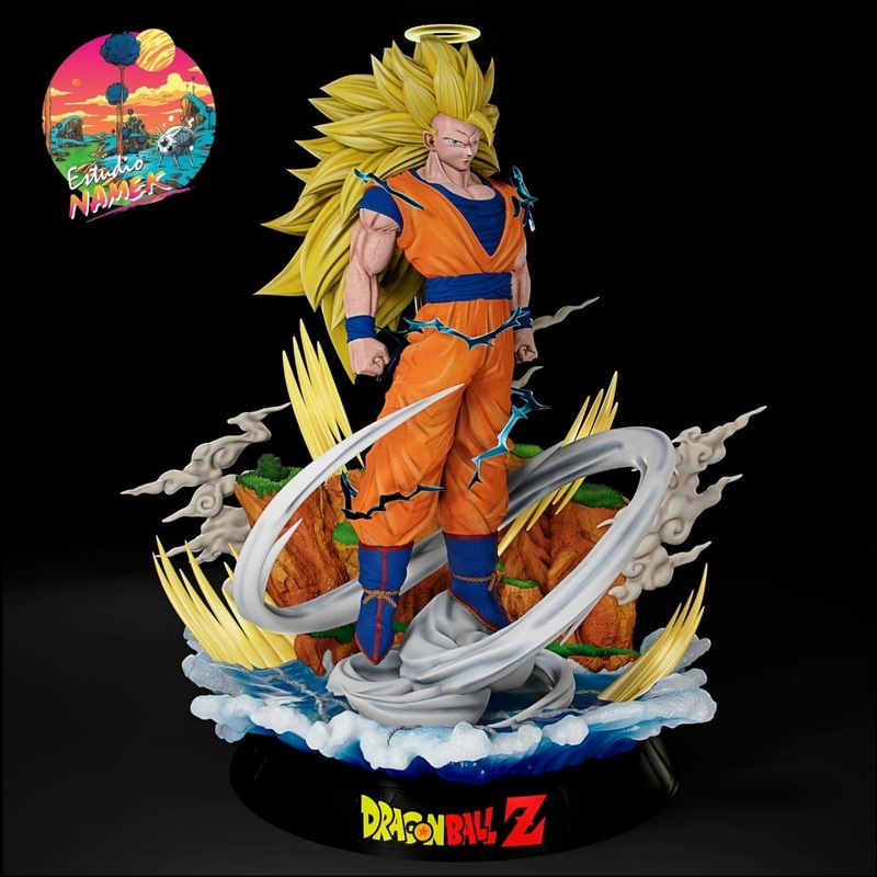 名古屋工作室 - 起源之神孙悟空SSJ2与SSJ3 - 3D打印模型|Estudio Namek – Son Goku Ssj2 and Ssj3 – 3D Print Model