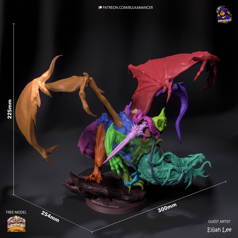 迪奥拉模型：怪物猎人帕利科3D打印雕塑|Bulkamancer – Palico Diorama – Monster Hunter – 3D Print Model