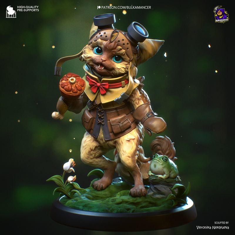 Bulkamancer系列：帕利科与毒蛙3D打印模型|Bulkamancer – Palico and Toad – Monster Hunter Wilds – 3D Print Model