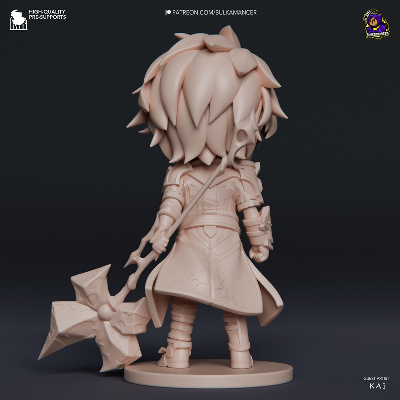 3D打印模型：Arcane中的Chibi Jayce|Bulkamancer – Chibi Jayce – Arcane – 3D Print Model